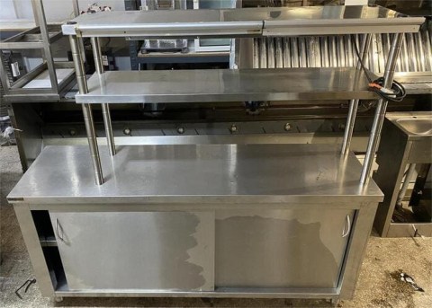 Ερμάριο Ανοξείδωτο Με 2 Συρόμενες Πόρτες με Διπλό Ράφι Μεταχειρισμένο